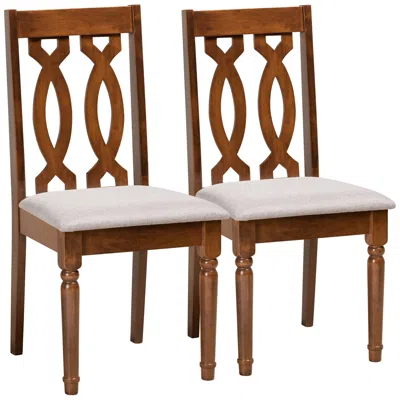 Baxton Studio Cherese Walnut Brown Dining Chairs Set Of 2