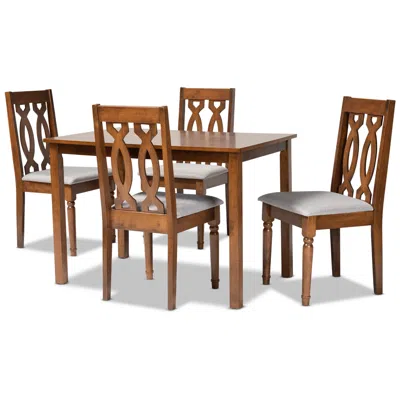 Baxton Studio Cherese Walnut Brown Wood 5-piece Dining Set