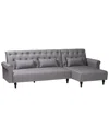 Baxton Studio Chesterfield Retro-modern Fabric Upholstered Convertible Sleeper  Sofa
