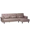 Baxton Studio Chesterfield Retro-modern Fabric Upholstered Convertible Sleeper  Sofa