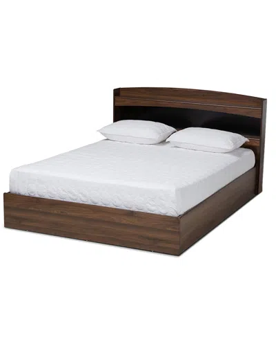 Baxton Studio Christopher Modern & Contemporary Queen Platform Bed W/shelves