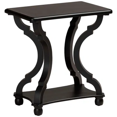 Baxton Studio Cianna 22" Wide Black Wood End Table