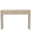 Baxton Studio Cielo Bohemian Woven Grasscloth 3-drawer Console Table In Neutral