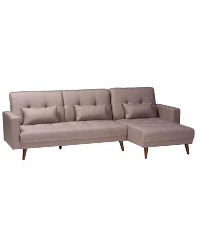 Baxton Studio Claire Contemporary Fabric Upholstered Convertible Sleeper Sofa In Brown