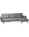 Baxton Studio Claire Contemporary Fabric Upholstered Convertible Sleeper Sofa