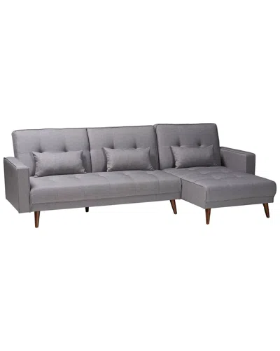 Baxton Studio Claire Contemporary Fabric Upholstered Convertible Sleeper Sofa In Gray