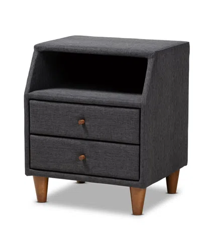 Baxton Studio Claverie Nightstand In Gray