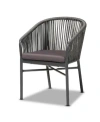 Baxton Studio Closeout Marcus Modern And Contemporary Rope And Metal Outdoor Dining Chair In Gray
