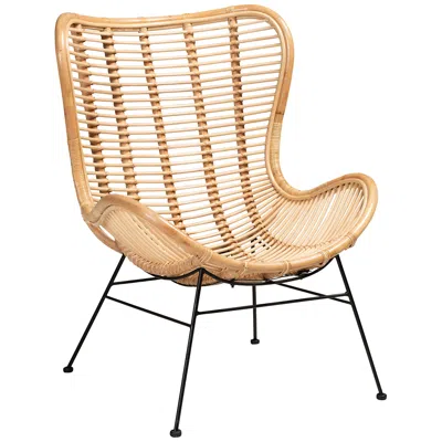 Baxton Studio Colorado Natural Brown Rattan Accent Chair