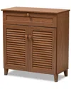 Baxton Studio Coolidge 4-shelf Shoe Storage Cabinet In Brown