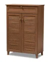 Baxton Studio Coolidge 4-shelf Shoe Storage Cabinet In Brown