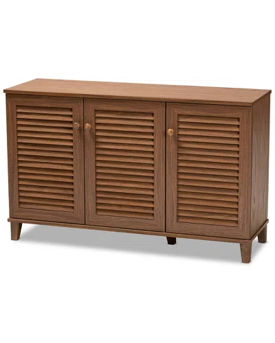 Baxton Studio Coolidge 8-shelf Shoe Storage Cabinet In Brown