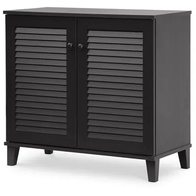 Baxton Studio Coolidge Espresso Shoe-storage 2-door Cabinet