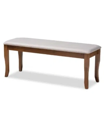Baxton Studio Cornelie Modern And Contemporary Transitional Fabric Upholstered Dining Bench In Walnut Brown