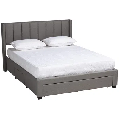 Baxton Studio Coronado Gray Tufted Fabric 3-drawer Full Platform Bed