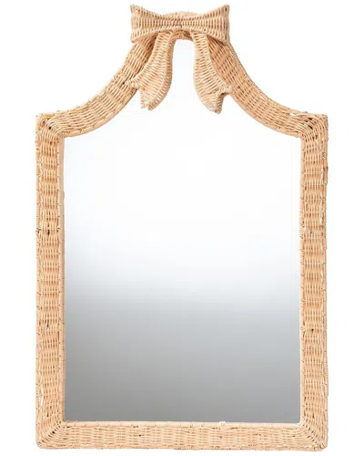 Baxton Studio Creusa Natural Rattan Wall Mirror In Neutral
