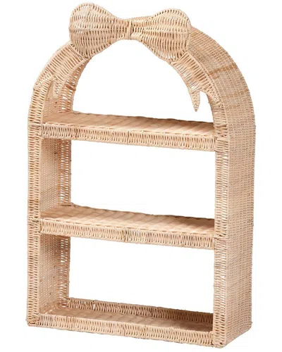 Baxton Studio Creusa Natural Rattan Wall Shelf In Neutral