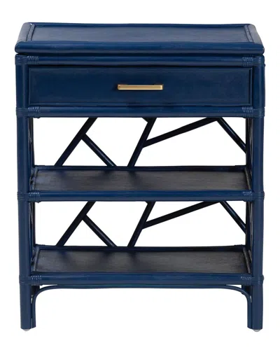 BAXTON STUDIO BAXTON STUDIO DAINA RATTAN NIGHTSTAND WITH DRAWER & OPEN SHELVES