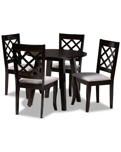 Baxton Studio Daisy 5pc Dining Set In Grey