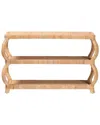 Baxton Studio Dalida Bohemian Rattan 3-tier Console Table In Brown