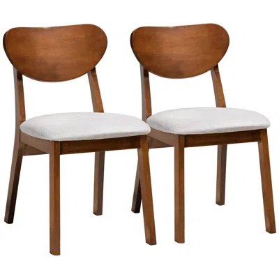 Baxton Studio Damara Gray Fabric Dining Chairs Set Of 2