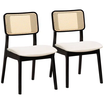 Baxton Studio Dannon Black Wood Dining Chairs Set Of 2 In Multi