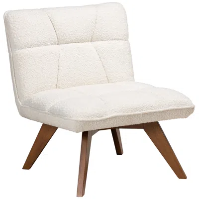 Baxton Studio Darielle Cream Tufted Fabric Accent Chair In White