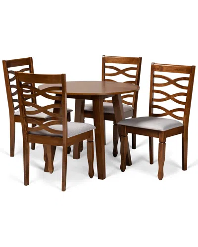 Baxton Studio Darina 5pc Dining Set In Grey