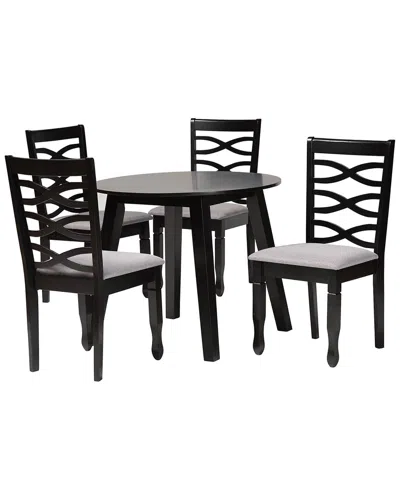 Baxton Studio Darina Modern Wood 5pc Dining Set In Black