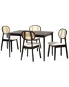 Baxton Studio Darrion Mid-century Modern 5pc Dining Set