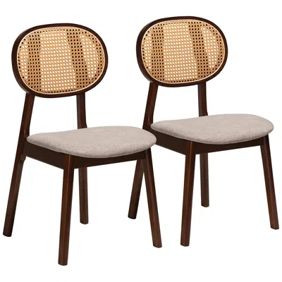 Baxton Studio Darrion Walnut Brown Dining Chairs Set Of 2
