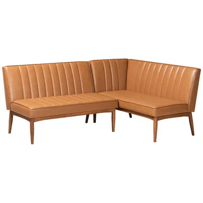 Baxton Studio Daymond Tufted Tan 2-piece Dining Nook Banquette Set In Brown