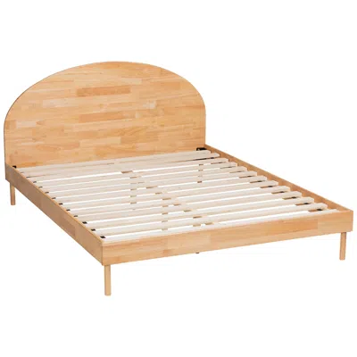 Baxton Studio Denton Natural Brown Wood Queen Size Platform Bed
