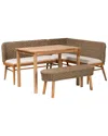 Baxton Studio Denver Modern Wood 4pc Dining Nook Set