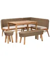 Baxton Studio Denver Modern Wood 5pc Dining Nook Set