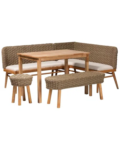 Baxton Studio Denver Modern Wood 5pc Dining Nook Set