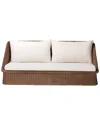 Baxton Studio Derris Bohemian Braided Rattan Sofa