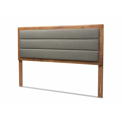 Baxton Studio Dexter Dark Gray Full Size Headboard In Brown