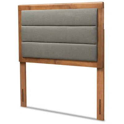 Baxton Studio Dexter Dark Gray Twin Size Headboard In Brown