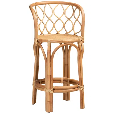 Baxton Studio Diana 26 1/4" Natural Rattan Counter Stool In Brown