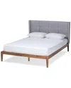 Baxton Studio Discontinued  Edmond Modern Upholstered & Wood Platform Bed