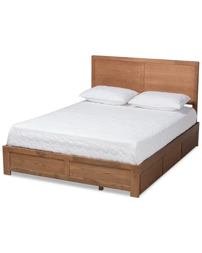 Baxton Studio Dnu  Aras Queen 3-drawer Platform Storage Bed In Brown