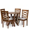 Baxton Studio Dnu  Ariane 5pc Dining Set In Grey