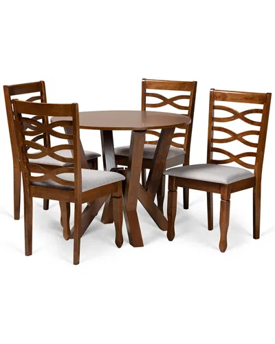 Baxton Studio Dnu  Ariane 5pc Dining Set In Grey