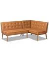Baxton Studio Dnu  Arvid 2pc Dining Corner Sofa Bench In Tan