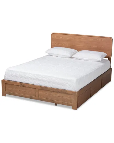 Baxton Studio Dnu  Elen1 Queen 3-drawer Platform Storage Bed In Brown