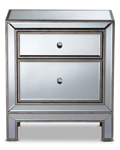 Baxton Studio Dnu  Fadr1 Co Mirrored 2-drawer Nightstand