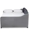 Baxton Studio Freda Upholstered & Button Tufted Full Daybed In Gray