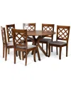 Baxton Studio Dnu  Jana 7pc Dining Set In Grey