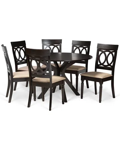 Baxton Studio Dnu  Jessie 7pc Dining Set In Sand